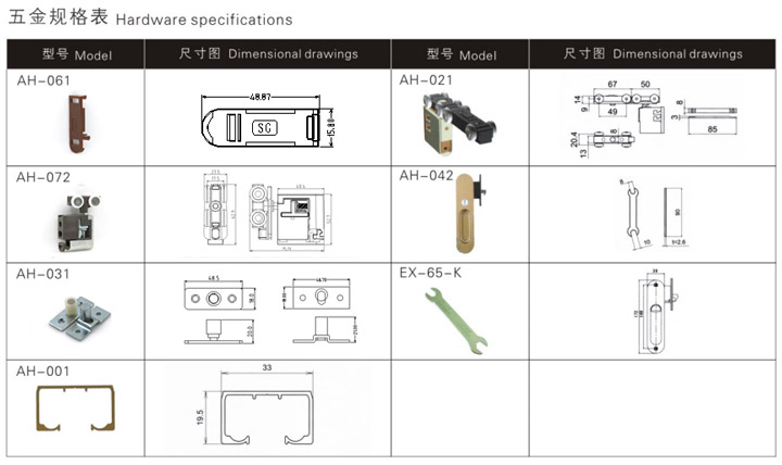 SG-SD001移門五金