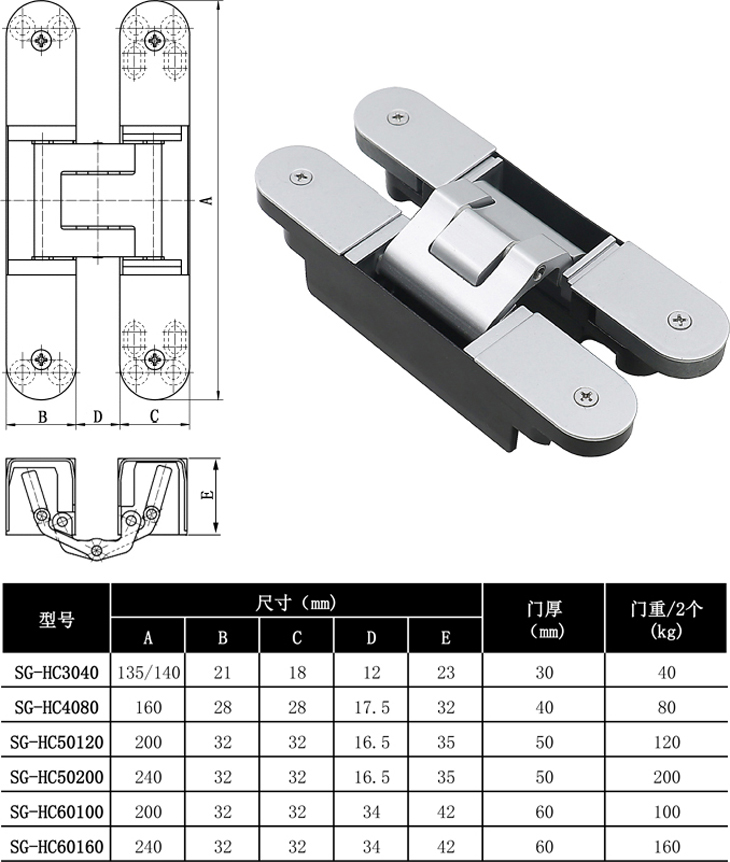 東莞神岡五金德式TECTUS相同款式可調(diào)整歐標(biāo)暗門實木門合頁鉸鏈生產(chǎn)廠家SG-HC4080其他尺寸.jpg